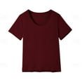 thumbnail image 7 of Miluxas V Neck T Shirts Mens Scoop Neck Short Sleeve Slim Fit Basic Tee Casual Top Wine XL(XL), 7 of 7