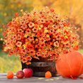 thumbnail image 6 of Orange Artificial Eucalyptus Flowers with Leaves Stems,Autumn Simulation Branches with Flowers,Plants Vines Floral Arrangement Wedding Bouquets Decor, 6 of 8