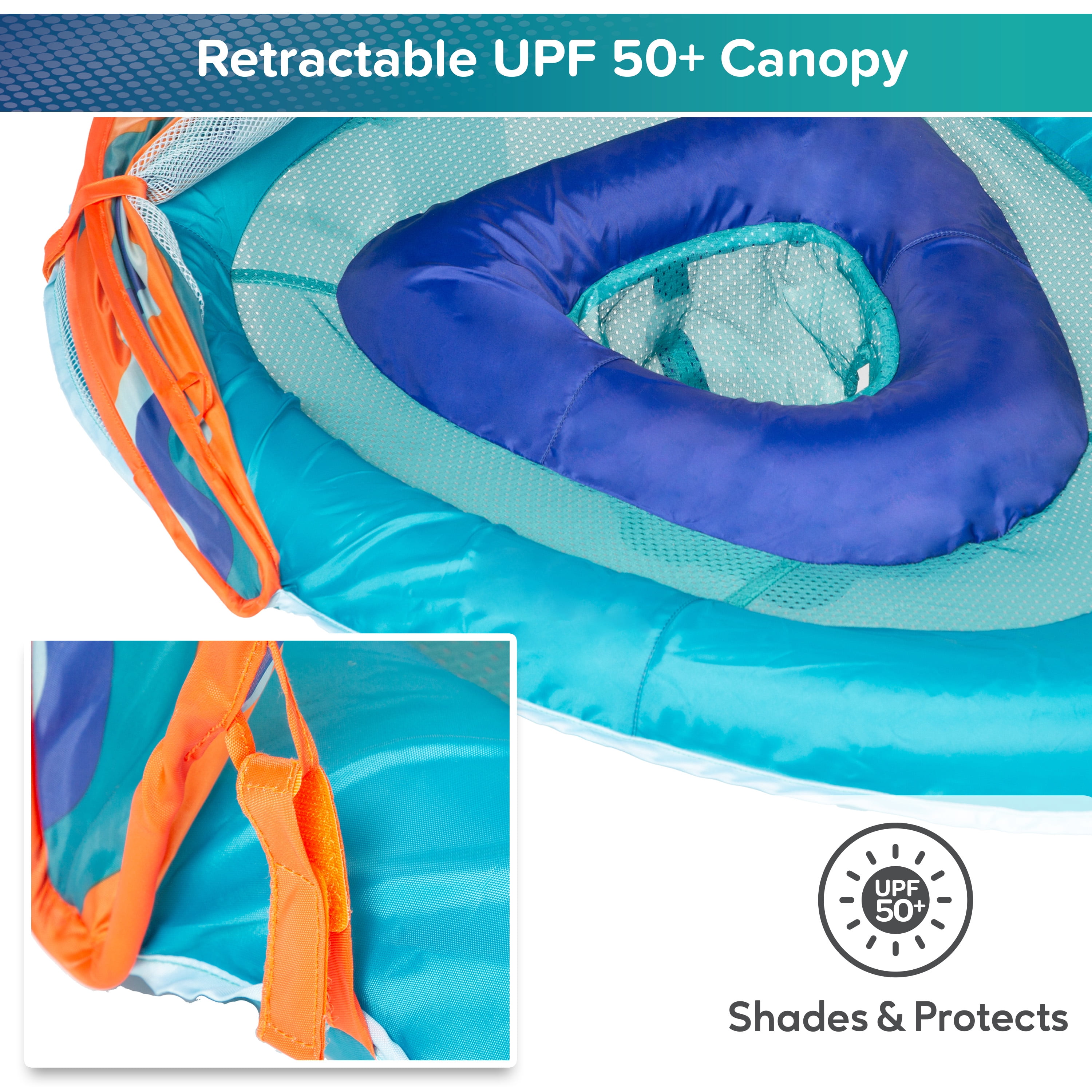 Aqua SwimSchool Grow-with-Me BabyBoat Pool Float for Infants 6-24 Months, Blue