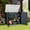 Black, variant on DWVO Outdoor Horizontal Storage Sheds, Weather Resistant Resin Tool Shed, Multi-Opening Door for Easy Storage of Bike, Trash Cans, Garden Tools, Lawn Mowers, 27 cu ft, Waterproof, Lockable (Black)