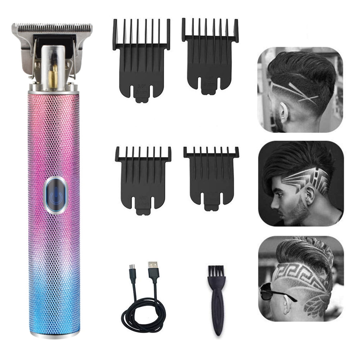 Hair Clippers for Men Children Balding Professional Electric Cordless LCD Display Titanium Blade Haircut Kit with Charging Stand and Oil Rechargeable Lithium-ion Battery Beard Trimmer Wireless 