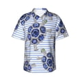 thumbnail image 1 of Fotbe Turtle with Blue Stones Camisa Hawaiana para Hombre Unisex – Camisa Casual de Verano con Botones de Manga Corta de Algodón y Lino,X-Large, 1 of 7