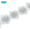 thumbnail image 3 of Uxcell 1 Yards Flower Trim Ribbon, 3 Pack Floral Lace Ribbon Pearl Edging Decorating Embroidered Trim Style 1, Grey, 3 of 6