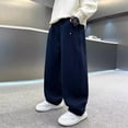 thumbnail image 2 of XIYNBAOK Boys Baggy Sweatpants Wide Leg Baggy Pants Open Bottom Athletic Trackpants Kids Girls Elastic Waist Plain Sportswear Casual Preppy Clothes, 2 of 8