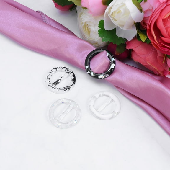 LULULION 4 Pcs Durable Assorted Color Round TShirt Clips Smooth Buckles for Clothing and Scarf Decoration 2.5cm