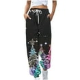 thumbnail image 2 of LEBONYARD Women Wide Leg Pants Loose High Waist Trousers,Women' Printed Comfortable Loose High Waisted Drawstring Pants with Waistband and Foot Binding Sweatpants Multicolor S, 2 of 6