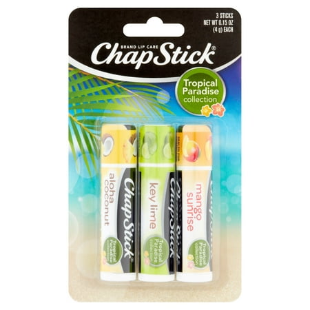 (3 pack) ChapStick Tropical Paradise Collection Lip Balm, 3