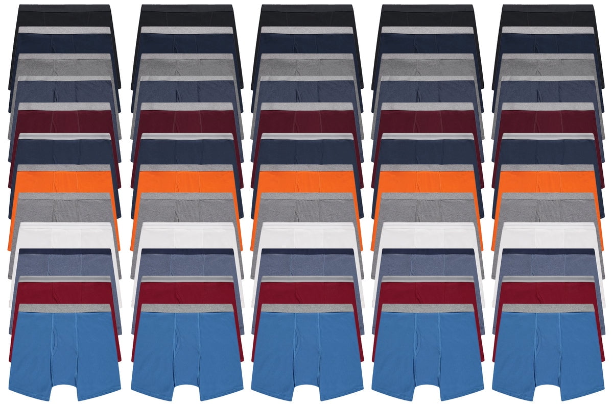 60 Pack of Mens Boxer Briefs Wholesale, Colorful Cotton Mens Underwear