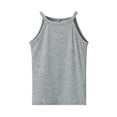 thumbnail image 4 of Sopiago Girls Tank Top Solid Sleeveless Undershirts for Toddler Girls Cami Crew Neck Undershirts Soft Dance Tank Tops Grey,6-7 Years, 4 of 5