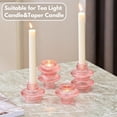 thumbnail image 6 of Glass Candle Holders, Set of 6 Taper Candle Holders, Tea Light Candle Holders, Candlestick Holders, Stackable Glass Candle Holders for Table Centerpiece, Thanksgiving, Christmas(Pink), 6 of 6