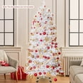 thumbnail image 4 of Gymax 7 FT Artificial Xmas Tree w/ 1880 PE PVC Branch Tips 900 Warm White LED Lights, 4 of 9