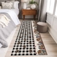 thumbnail image 5 of Black White Runner Rugs 2x6 ft Buffalo Plaid Country Star Barn Barrel Farmhouse Washable Hallway Rugs Non-Slip Floor Mats Absorbent Carpet Bedside Runners for Bedroom Kitchen Bathroom Laundry Room, 5 of 9