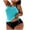 Sky Blue, variant on Busydd Plus Size Tankini Swimsuits for Women Solid Color 2 Piece Swimsuit for Women Summer Round Neck Sleeveless Padded Tops and Briefs Womens Bathing Suits Tankinis 2XL