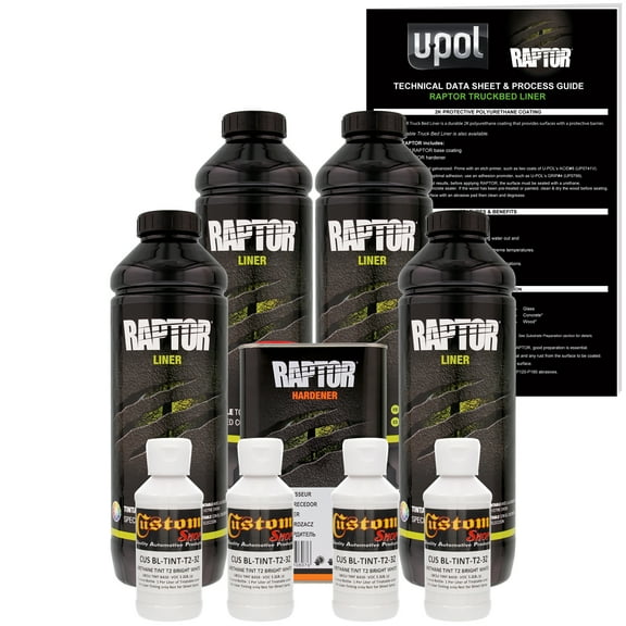 Raptor Bright White Urethane Spray-On Truck Bed Liner Texture Coating, 4 Liters