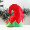 thumbnail image 4 of Gorro de elfo navideño Gorro estilo elfo navideño Gorro rojo y verde Tocado de franela con forma de campana para fiesta navideña, 4 of 6
