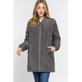 thumbnail image 4 of Simply Fashion Women's Bomber Jacket - Stylish Outerwear for All Seasons charcoal(L),medium, 4 of 5