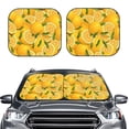 thumbnail image 2 of Bingfone Yellow Limes Windshield Sun Shade 2-Piece Foldable Car Front Window Sunshade for Most Sedans SUV Truck-Small, 2 of 6