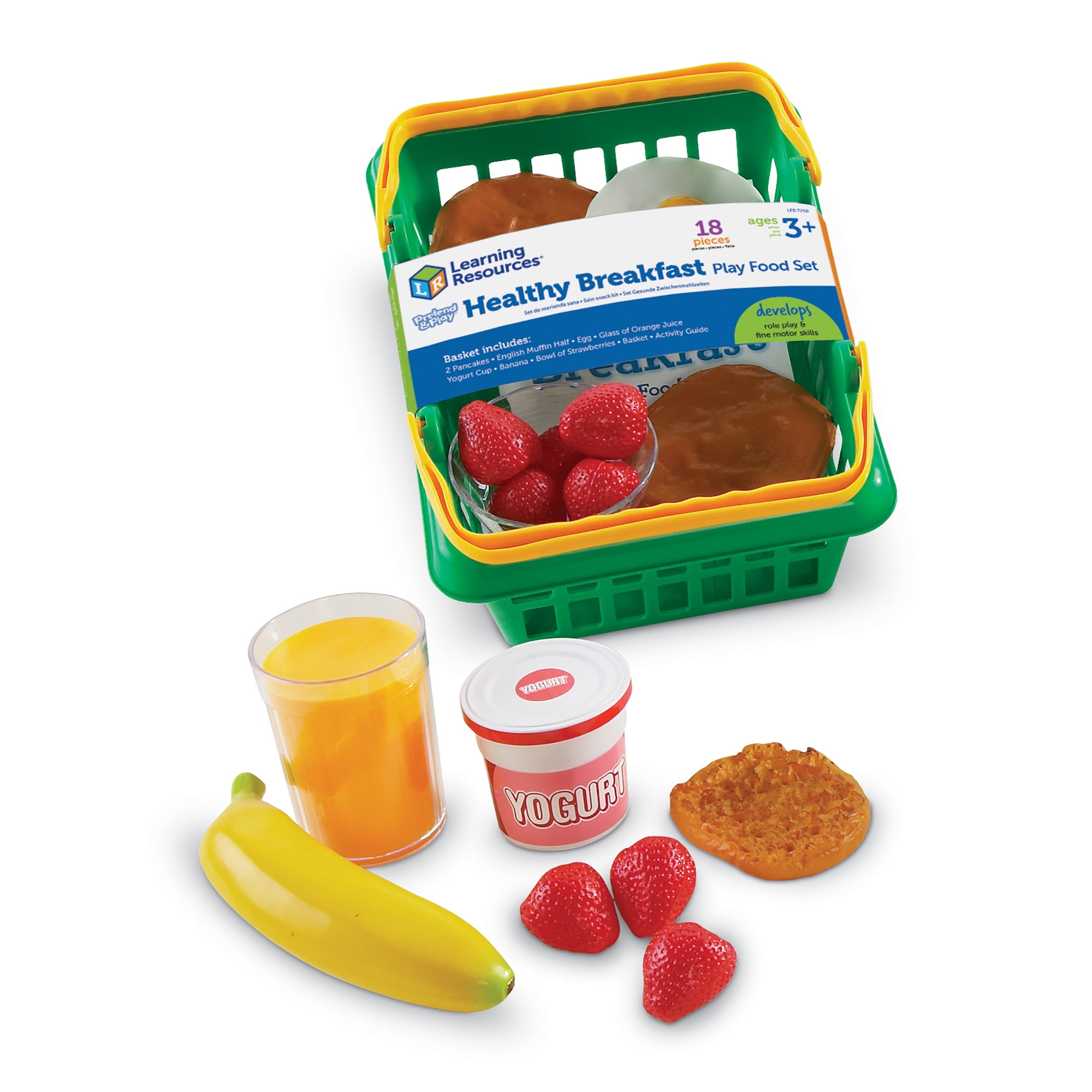 Learning Resources Play Breakfast Basket, 18 Piece Set, Ages 3