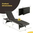 thumbnail image 3 of Gymax Chaise Longue Pliante en Rotin Résistante aux Intempéries, Fauteuil Inclinable Réglable, Séchage Rapide, Mousse, Brun Mélangé, 3 of 4