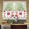thumbnail image 4 of Yayeee Kitchen Curtains Tier Set of 2 Light Filtering 57"x36" Over Sink Window Panels, Red Christmas Gift Pattern, 4 of 7