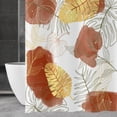 thumbnail image 3 of Burnt Orange Boho Chic Shower Curtain, Abstract Aesthetic Tropical Leaf with Gold Botanical Branch Modern Bathroom Curtain for Bathtub Home Decor Waterproof Fabric Machine Washable, 3 of 5
