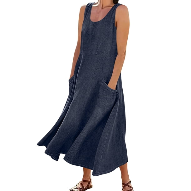 sustainable denim dress Shades Of Blue Size Conversion Size US Rosy Tides - Hooded BOHO MINI DRESS Size:3 year