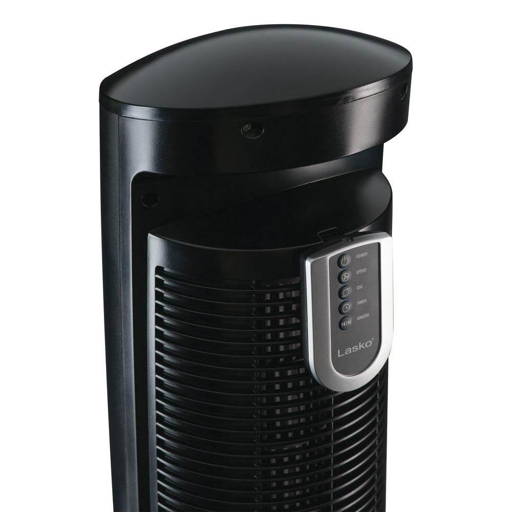 Lasko 42 Wind Curve 3-Speed Tower Fan with Fresh Air Ionizer and Remote,  T42950, Black/Woodgrain - Walmart.com