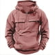 thumbnail image 1 of Suéter con capucha de color sólido para hombre de primavera y otoño, abrigo de suéter de cuero con múltiples bolsillos y deportes para jóvenes, 1 of 6