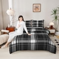 thumbnail image 4 of Castle Fairy Kids Geometric Grid Twin Comforter Sets,Mid Century Stripes Plaid Bedding Set, 4 of 8