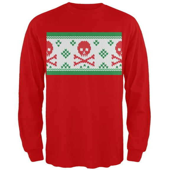 Old Glory Mens Knit Skull And Crossbones Ugly Christmas Sweater Long Sleeve T Shirt