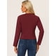 thumbnail image 4 of Chaqueta De Mujer Con Botones Cortos Y Ligeros Vintage De Otoño Con Bolsillos Borgoña S, 4 of 6