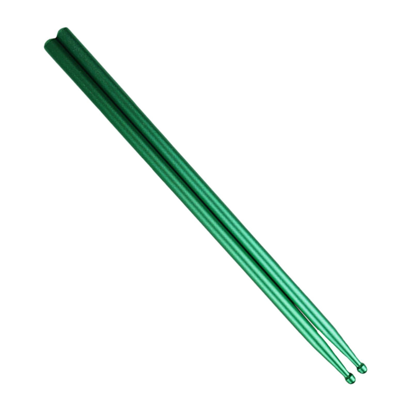 LeeQinersw 2Pcs Aluminium Alloy Drum Sticks Music Band Drumsticks Anti Slip Drum Mallet for Green