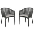 thumbnail image 3 of SAFAVIEH Kofi Stackable Outdoor Patio Rope Chair, Grey, Set of 2, 3 of 9