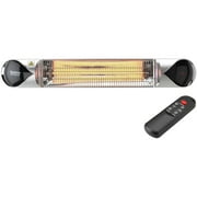 Angle View: Hanover 35.4" Wide Electric Carbon Infrared Heat Lamp with Remote Control, Silver