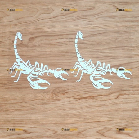 Scorpion Sticker Decal Vinyl Animal - 2 Pack White 6" - For Car Boat Laptop Cup No Background Die-cut