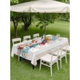 thumbnail image 3 of Outdoor Tablecloth with Umbrella Hole and Zipper, Blue Starfish Beach Rectangle Table Cloth 54x80 Inch Waterproof Tablecloth, Summer Coral Conch Coastal Retro Beige Picnic Table Cover for Patio, 3 of 7