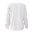 thumbnail image 6 of Idoravan Long Sleeve Shirts for Women Clearance Fashion Women Fashion Solid Long Sleeve V-Neck T-shirt Blouse Hollow Out Tops, 6 of 7