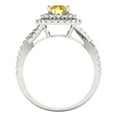 thumbnail image 4 of Halo Engagement Ring for Women - 1.3125ct Natural Citrine in 14K White Gold Promise Ring, 4 of 6