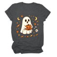thumbnail image 5 of mgoYE Halloween Tshirts Women Long Sleeve Ghost Reading T-Shirt Spooky Season Halloween Graphic Tops Women's Shirt(Dark Gray,3XL), 5 of 6