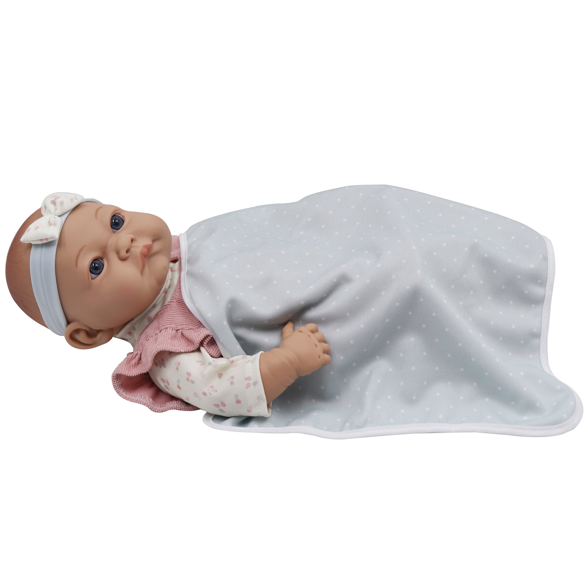 Baby Dreami: 16" Newborn Baby Doll Set - Pink Romper & White Headband, Gray Plush Koala Play Rattle, Swaddle Blanket, Soft Body Toy, Kids-Toddlers 2+