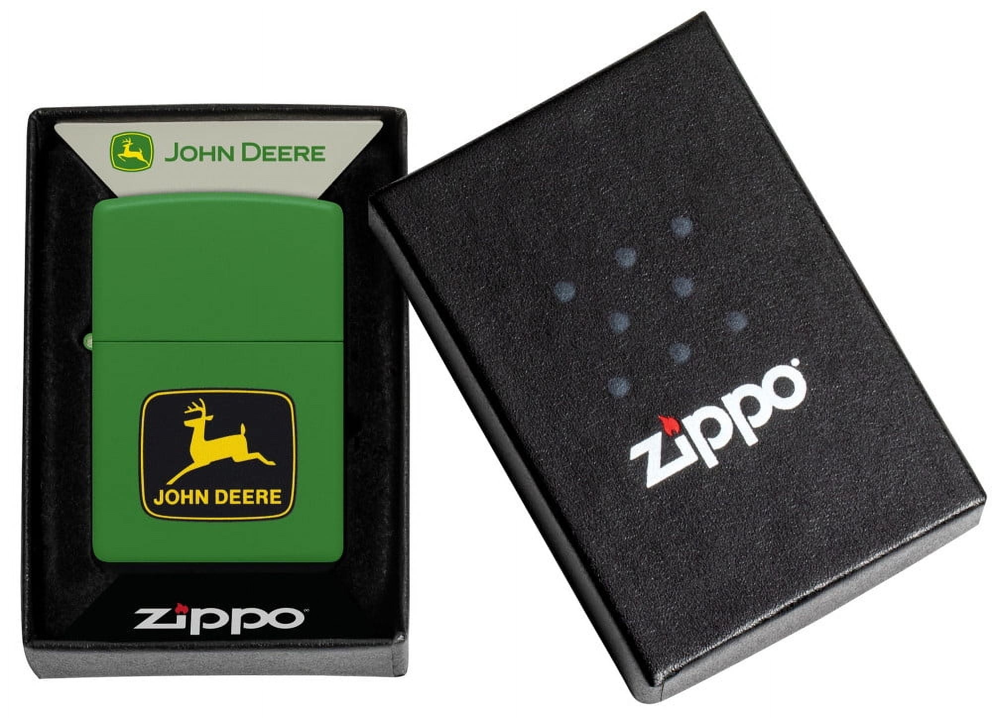Zippo Pocket Lighter John Deere Logo Design Moss Green