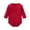 Red, variant on Busydd Baby Romper 0-24 Months Comfy Solid Color V Neck Cotton Newborn Clothes Breathable Long Sleeve Button Baby Girl Clothes 0-3 Months