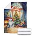 thumbnail image 2 of Merry Christmas Maine Coon Santa Hat Xmas Tree Winter Holiday Cozy Fleece Blanket Cat Lover Kitten Owner Gifts Warm Soft Throw Blanket - 01013, 2 of 5