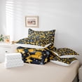 thumbnail image 6 of Feelyou Teens Vintage Filmstrip Bedding Comforter Set 7pcs, Kawaii Star Print Queen Bedding Sets, Navy Gold Cartoon Queen Sheet Sets, Super Cozy Room Decor, 6 of 8