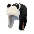 thumbnail image 3 of GUOOL Animal Ears Trapper Hat Lightweight Cute Comfortable Warm Ear Protection Hat for Black, 3 of 9