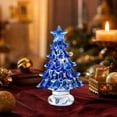 thumbnail image 5 of Tabletop Christmas Tree, Glass Mini Christmas Tree Figurine for Desk Bookshelf Mantel and Holiday Table, Blue, 2.56 x 1.57 x 1.57 in, 5 of 6