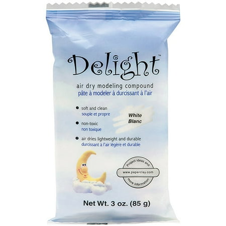 Pearl Paperclay Delight Air Dry Modeling Material, White, 3 oz