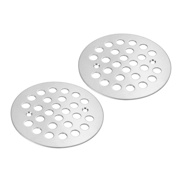 Rejilla de desagüe de ducha Uxcell, tapa de desagüe redonda de 4 1/4" con tornillo, reemplazo de 2 paquetes