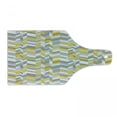 thumbnail image 1 of Grey and Yellow Cutting Board, Geometric Vintage 60s Home Pattern Inspired Herringbone Zig Zag Lines, Decorative Tempered Glass Cutting and Serving Board, Wine Bottle Shape, Grey Yellow, by Ambesonne, 1 of 1