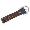 thumbnail image 3 of 1 1/2" Vintage Cowhide Nailheads Studded Leather Jean Belt with Oval Buckle, 3 of 3